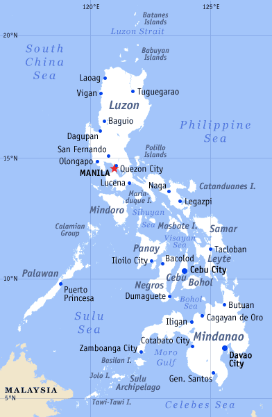 Philippinen-Karte, von https://commons.wikimedia.org/wiki/File:Ph_general_map.png, User Thuresson